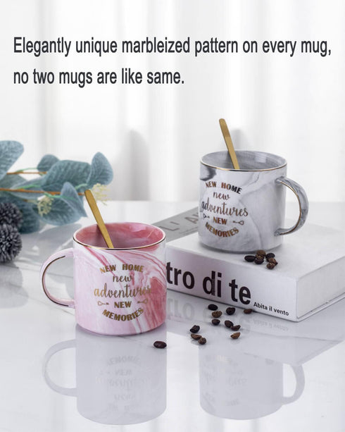 House Warming Presents for New Home - Ceramic Coffee Mug Tea Cup 11 Oz with Gift Box (Double)